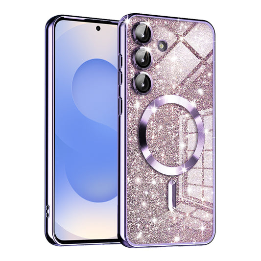 MagSafe puzdro pre Samsung Galaxy S25 S931, Techsuit, Luxury Glitter, Svetlofialové