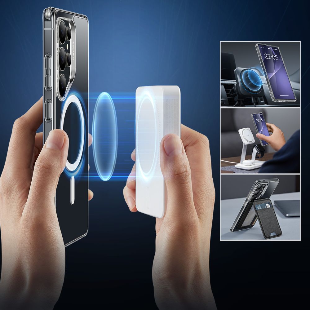Puzdro MagSafe pre Samsung Galaxy S25 Ultra S938, ESR, Classic Hybrid, Transparent