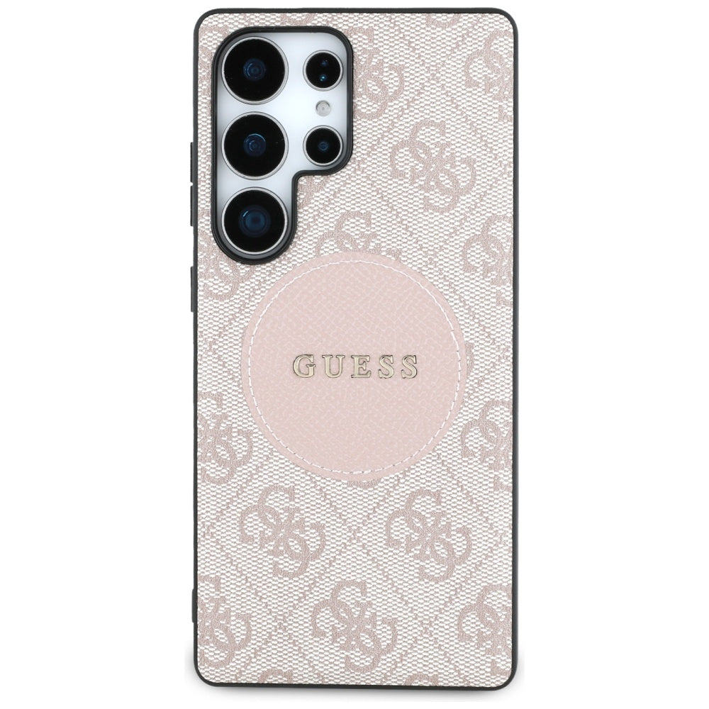 MagSafe Case for Samsung Galaxy S25 Ultra S938, Guess, 4G Circle Classic Logo, Pink