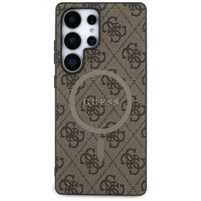 Puzdro MagSafe pre Samsung Galaxy S25 Ultra S938, Guess, 4G Ring Classic Logo, Hnedá