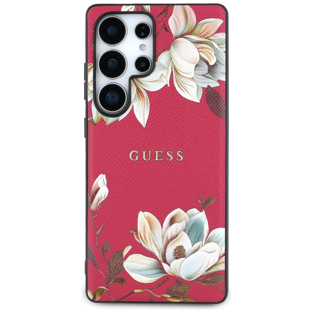 Puzdro MagSafe pre Samsung Galaxy S25 Ultra S938, Guess, Grained Flowers, Fucsia