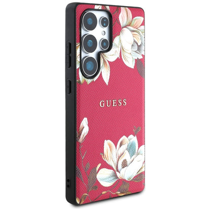 Puzdro MagSafe pre Samsung Galaxy S25 Ultra S938, Guess, Grained Flowers, Fucsia