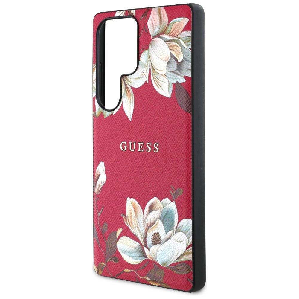 Puzdro MagSafe pre Samsung Galaxy S25 Ultra S938, Guess, Grained Flowers, Fucsia