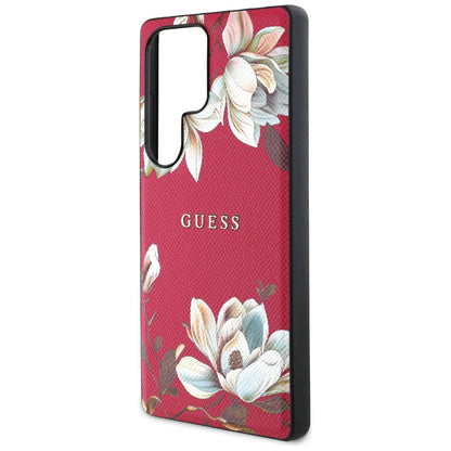 Puzdro MagSafe pre Samsung Galaxy S25 Ultra S938, Guess, Grained Flowers, Fucsia