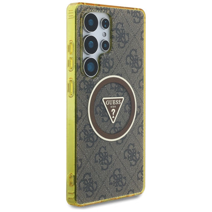 Puzdro MagSafe pre Samsung Galaxy S25 Ultra S938, Guess, IML Glitter 4G Circle Triangle, Hnedá