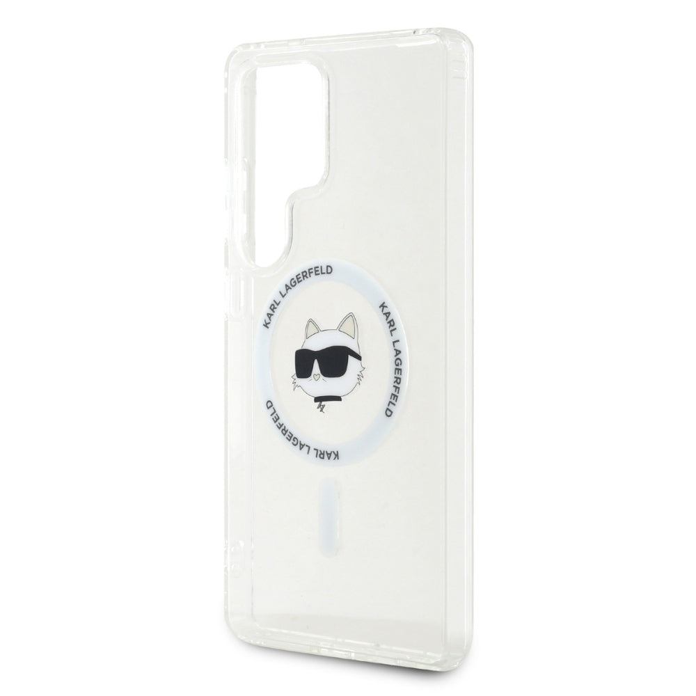 Puzdro MagSafe pre Samsung Galaxy S25 Ultra S938, Karl Lagerfeld, IML Choupette's Head, Biela