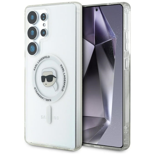 Puzdro MagSafe pre Samsung Galaxy S25 Ultra S938, Karl Lagerfeld, IML Karl's Head, Biela