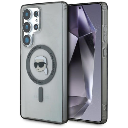 Puzdro MagSafe pre Samsung Galaxy S25 Ultra S938, Karl Lagerfeld, IML Karl's Head, Čierne