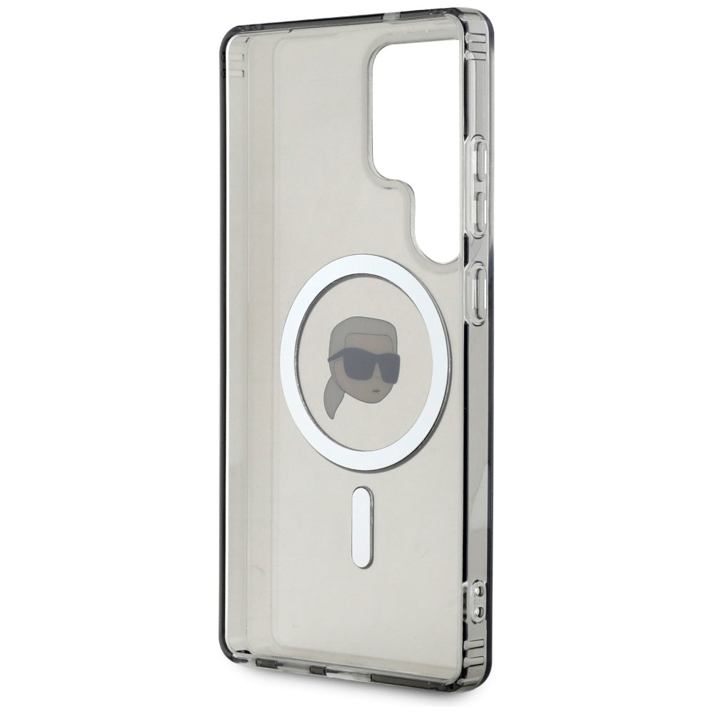 Puzdro MagSafe pre Samsung Galaxy S25 Ultra S938, Karl Lagerfeld, IML Karl's Head, Čierne