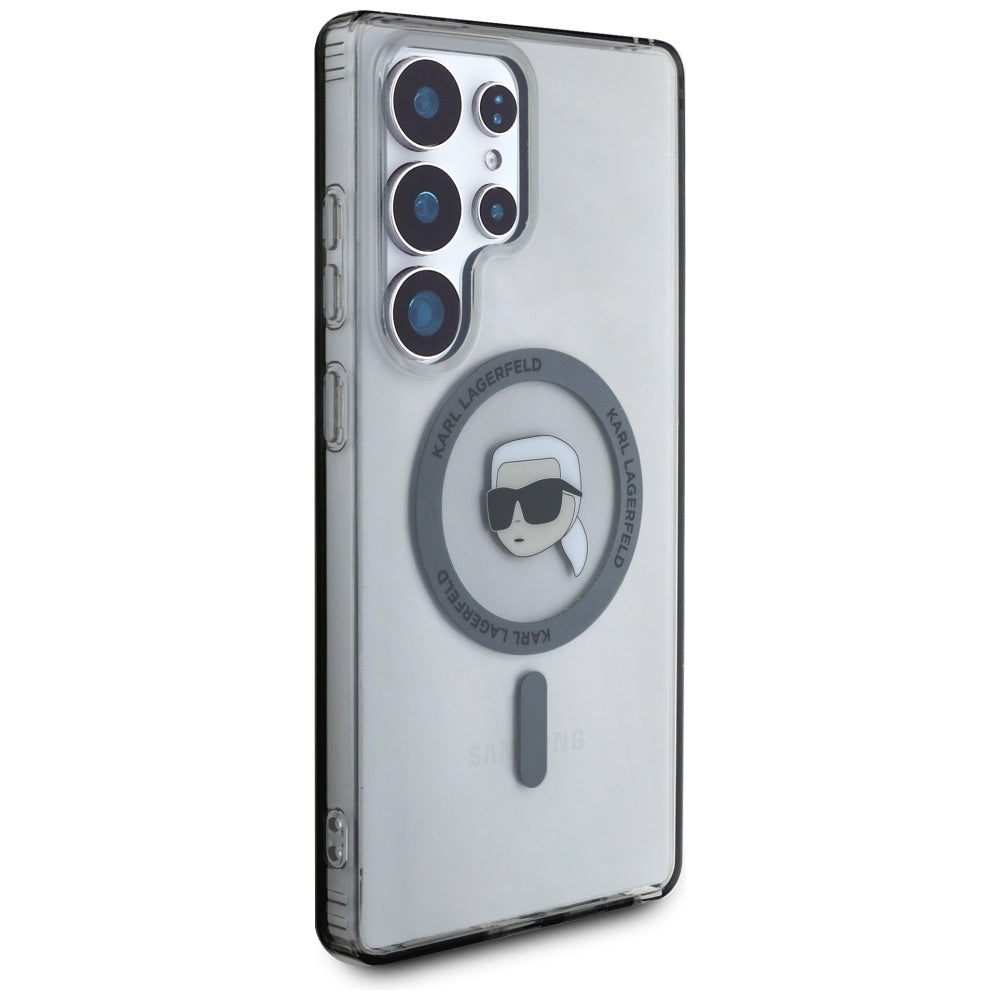 Puzdro MagSafe pre Samsung Galaxy S25 Ultra S938, Karl Lagerfeld, IML Karl's Head, Čierne