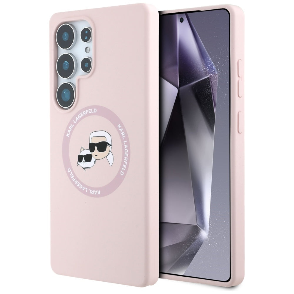 Puzdro MagSafe pre Samsung Galaxy S25 Ultra S938, Karl Lagerfeld, Silicone Double Heads, Ružová