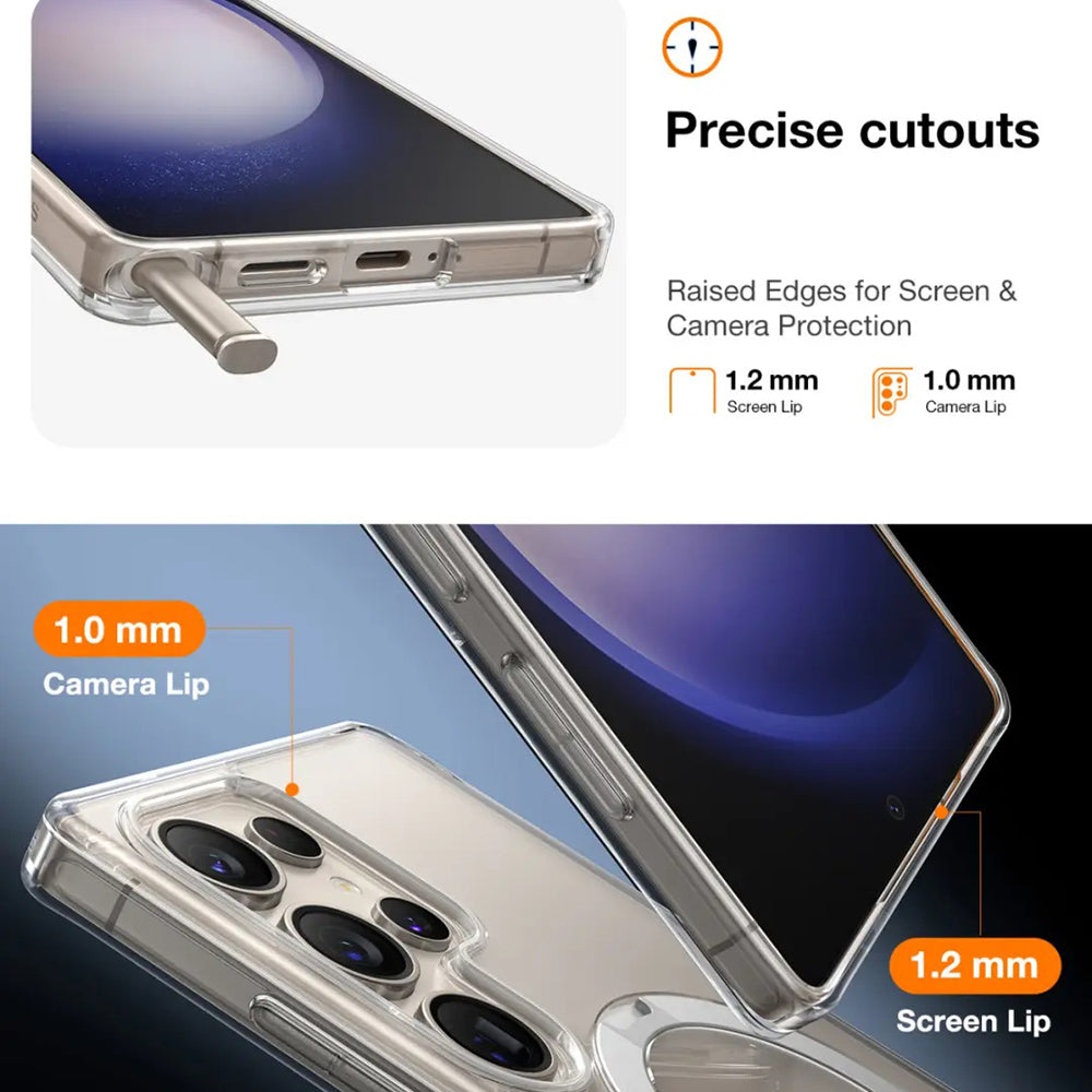 Puzdro MagSafe pre Samsung Galaxy S25 Ultra S938, Torras, Ostand Spin, Transparent