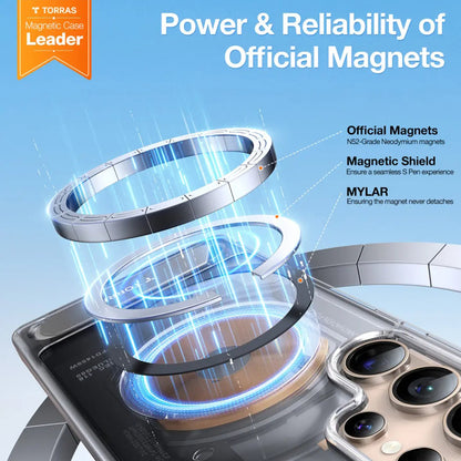 MagSafe Case for Samsung Galaxy S25 Ultra S938, Torras, Pstand, Transparent