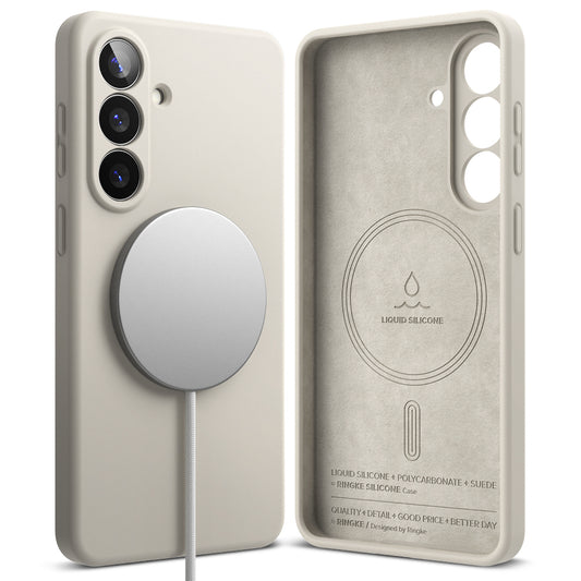 Puzdro MagSafe pre Samsung Galaxy S26 Plus, Ringke, Silikónové, Krémové