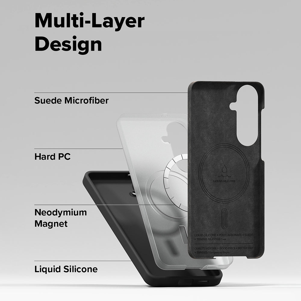 Puzdro MagSafe pre Samsung Galaxy S26 Plus, Ringke, Silikónové, Čierne