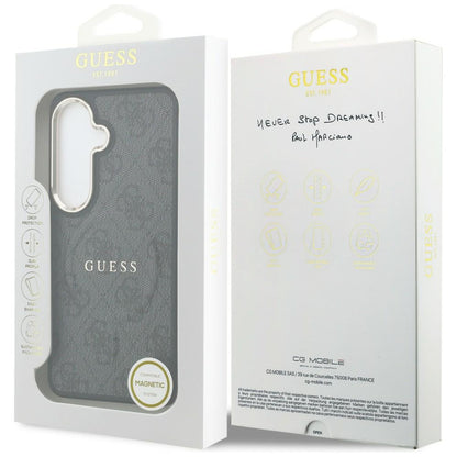 MagSafe puzdro pre Samsung Galaxy S26 Plus S947, Guess, 4G reliéfny krúžok, čierne