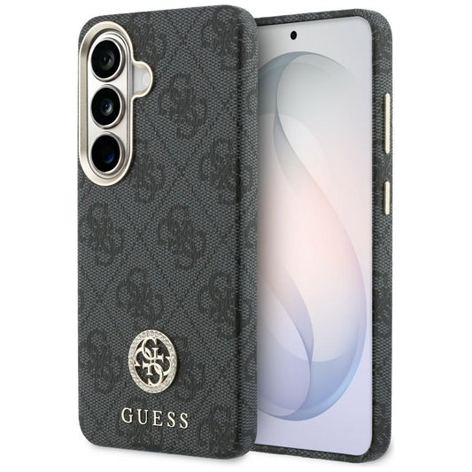 MagSafe puzdro pre Samsung Galaxy S26 Plus S947, Guess, 4G Rhinestone okrúhle logo, čierne
