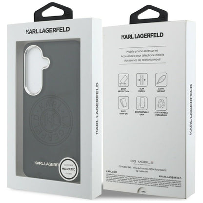 MagSafe puzdro pre Samsung Galaxy S26 Plus S947, Karl Lagerfeld, Karl Round Point Logo, čierne