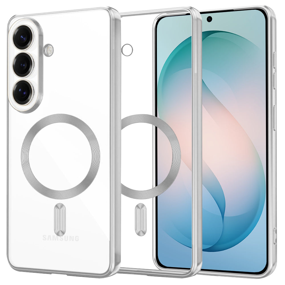 Puzdro MagSafe pre Samsung Galaxy S26 Plus, Techsuit, Luxury Crystal, Strieborné