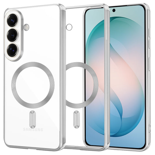 Puzdro MagSafe pre Samsung Galaxy S26 Plus, Techsuit, Luxury Crystal, Strieborné