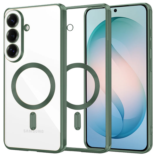 Puzdro MagSafe pre Samsung Galaxy S26 Plus, Techsuit, Luxury Crystal, Tmavozelená