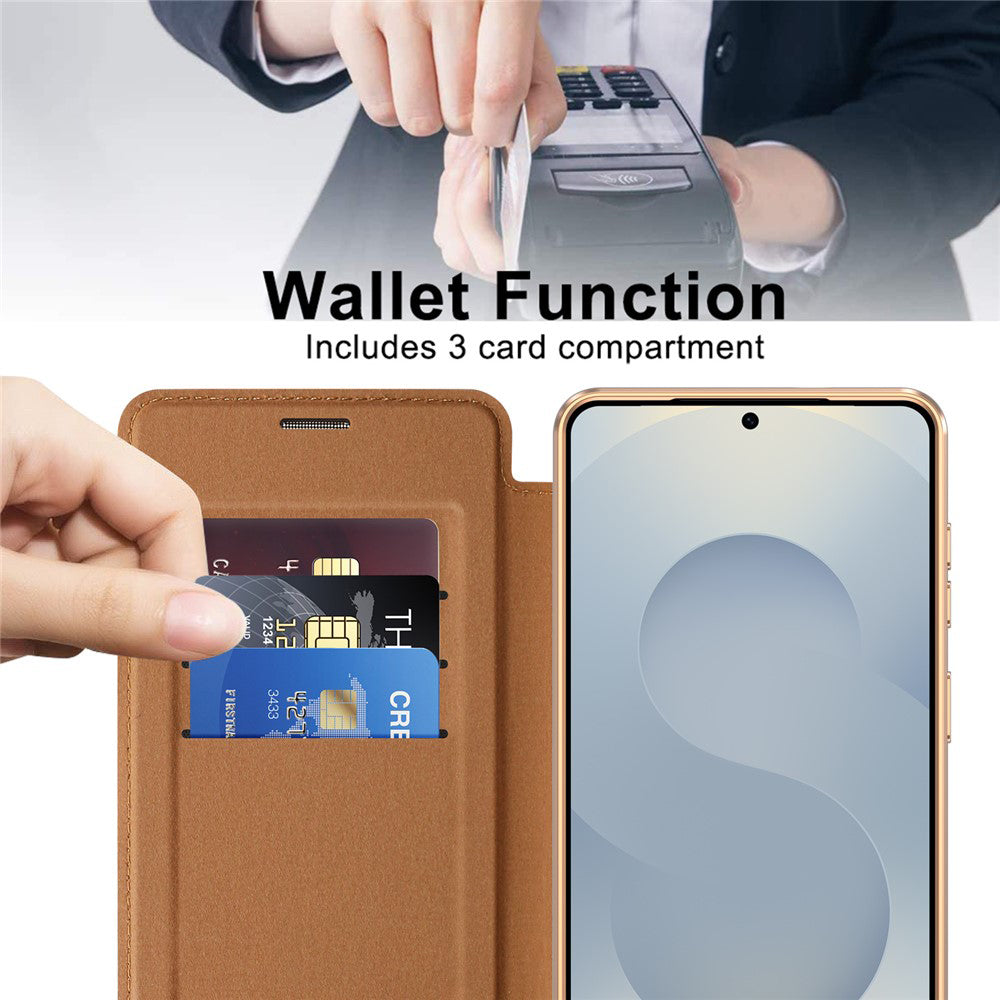 Puzdro MagSafe pre Samsung Galaxy S26 Plus, Techsuit, SmartMag Book, Hnedá