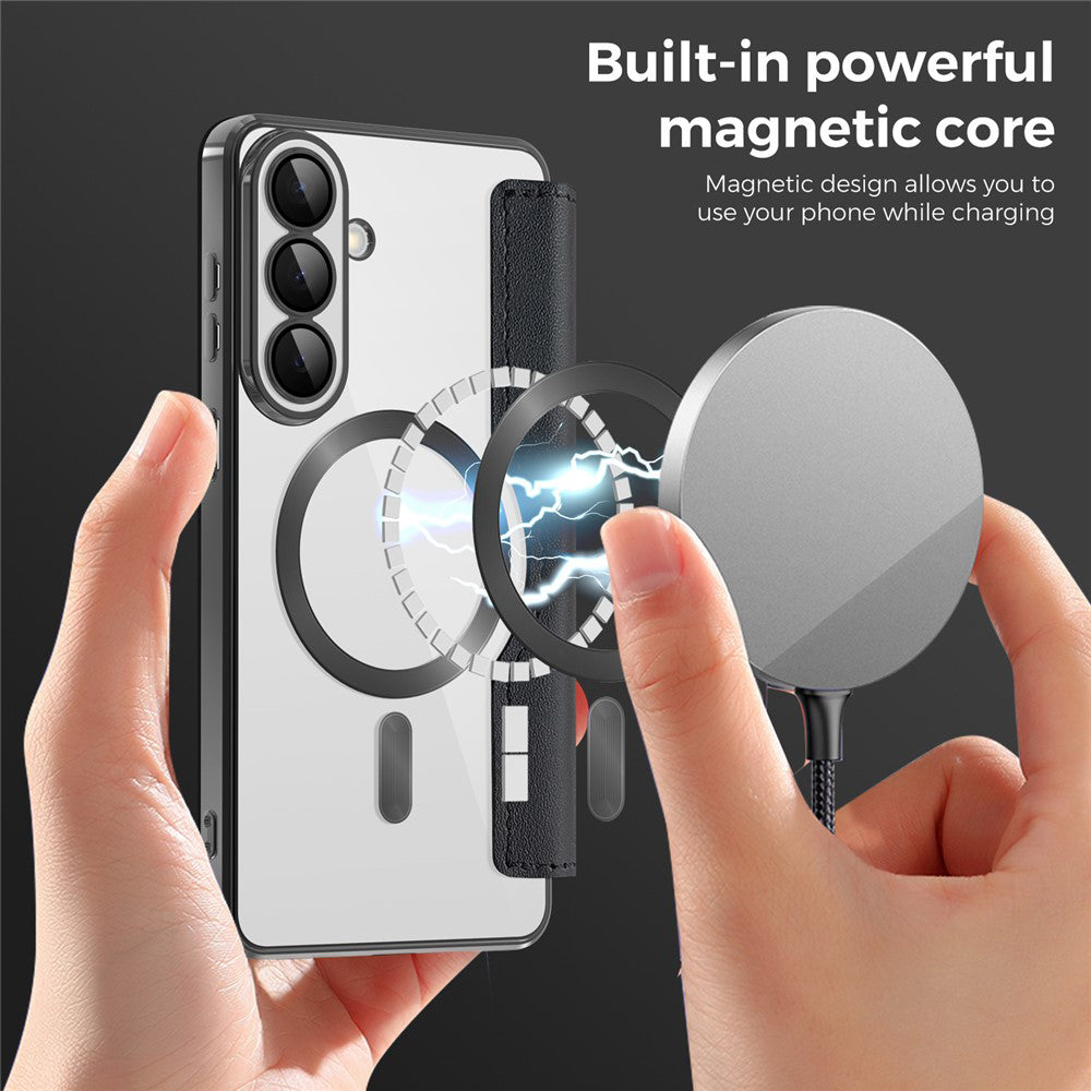 Puzdro MagSafe pre Samsung Galaxy S26 Plus, Techsuit, SmartMag Book, Čierne