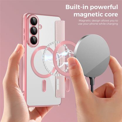 Puzdro MagSafe pre Samsung Galaxy S26 Plus, Techsuit, SmartMag Book, Ružová