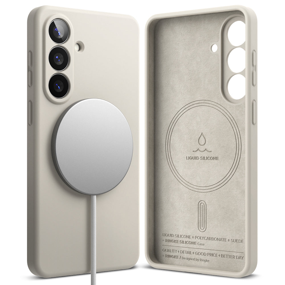 MagSafe Case for Samsung Galaxy S26, Ringke, Silicone, Cream