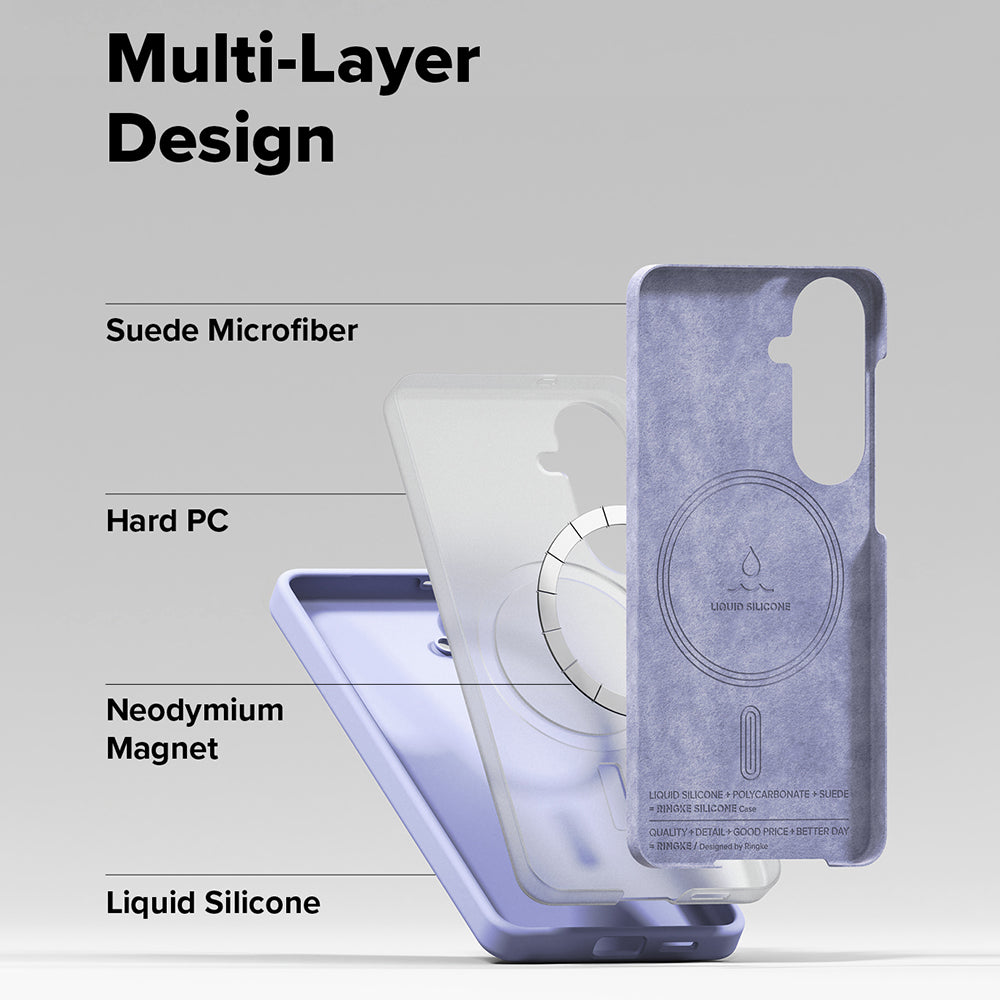 Puzdro MagSafe pre Samsung Galaxy S26, Ringke, Silikón, Fialová