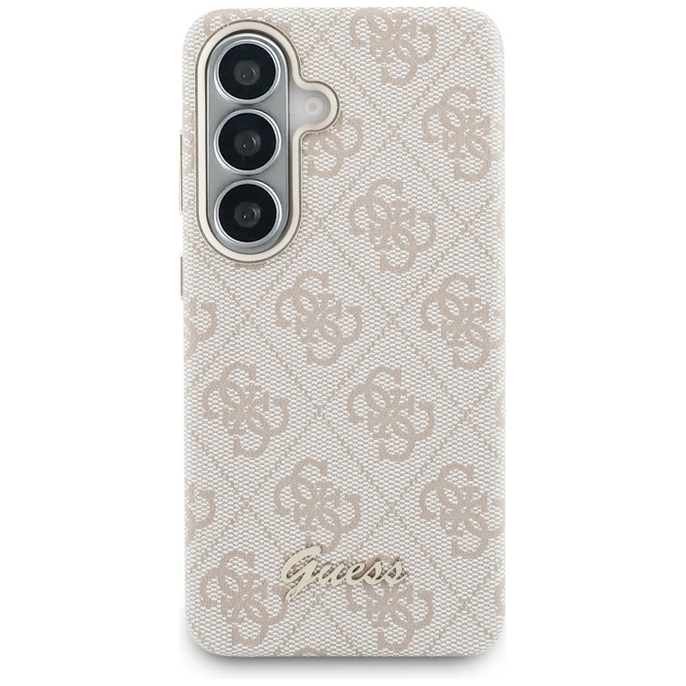 Puzdro MagSafe pre Samsung Galaxy S26 S942, Guess, 4G Script Logo, Ružové