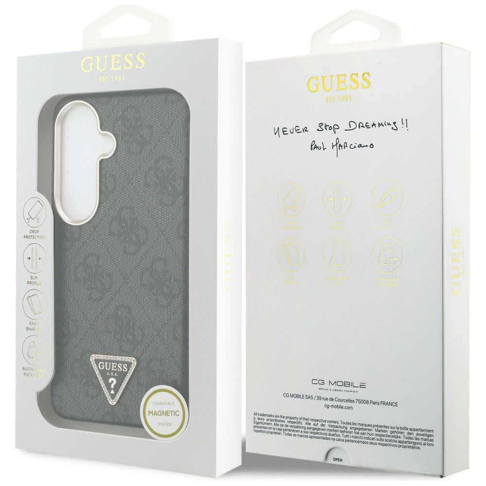 Puzdro MagSafe pre Samsung Galaxy S26 S942, Guess, 4G Triangle Logo, Čierne