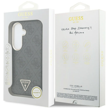 Puzdro MagSafe pre Samsung Galaxy S26 S942, Guess, 4G Triangle Logo, Čierne