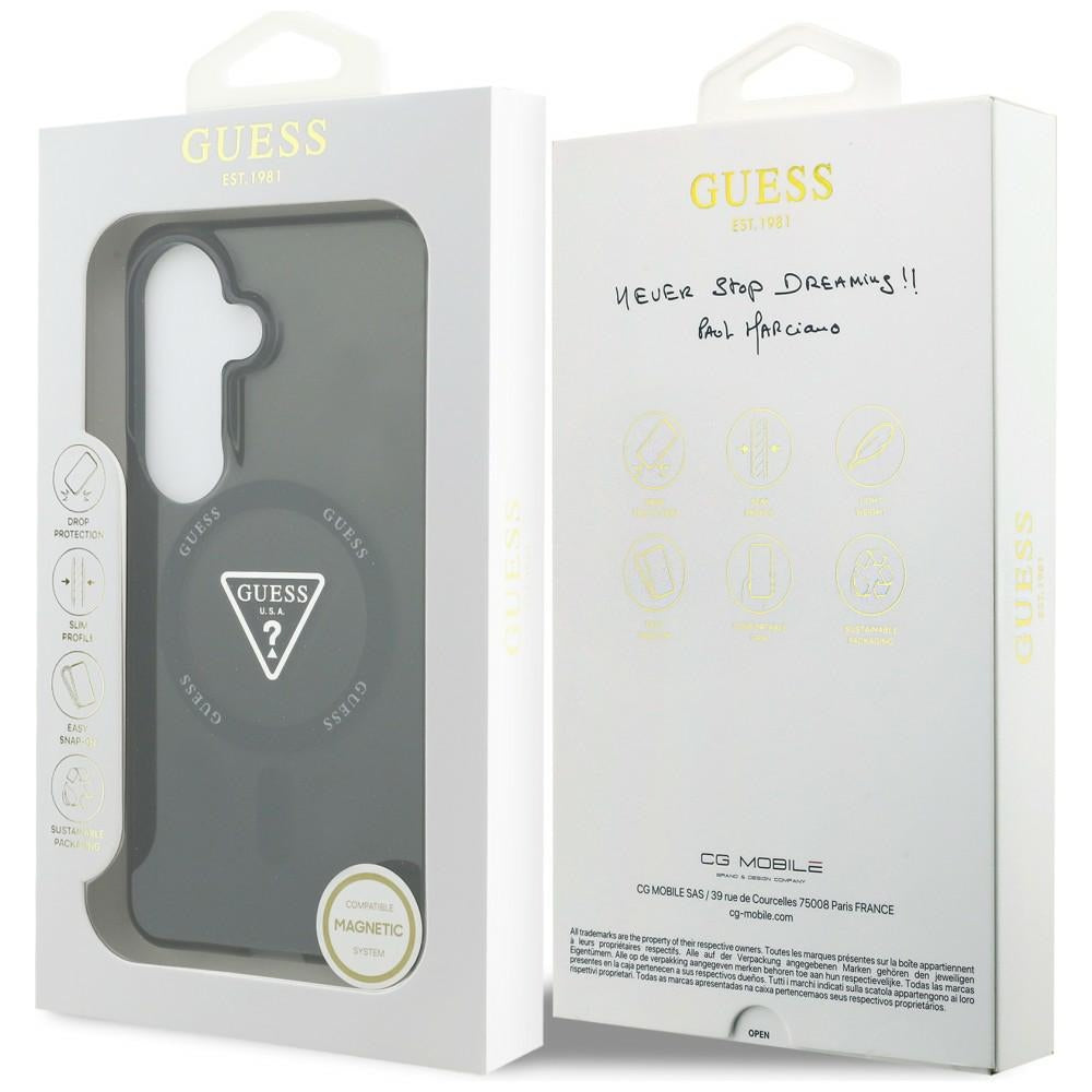 Puzdro MagSafe pre Samsung Galaxy S26 S942, Guess, IML Gradient Triangle Logo, Čierne