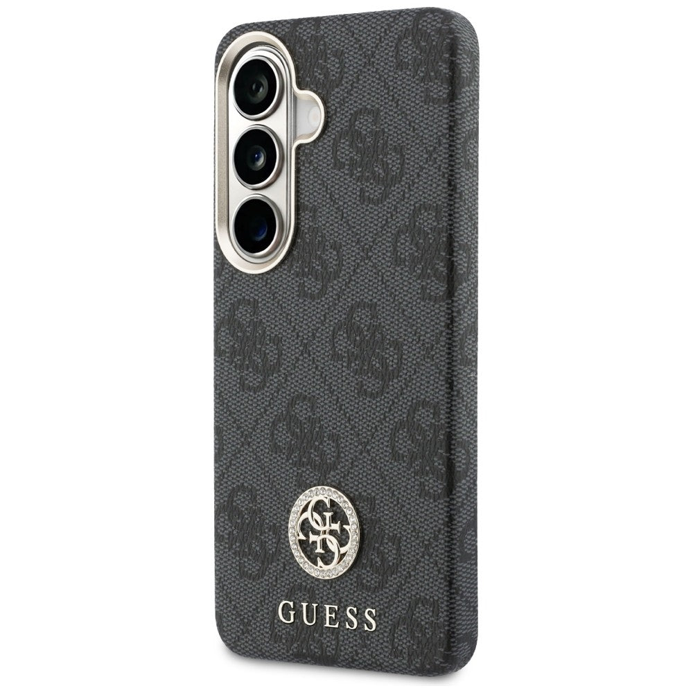 Puzdro MagSafe pre Samsung Galaxy S26 S942, Guess, Rhinestone Round Logo, Čierne
