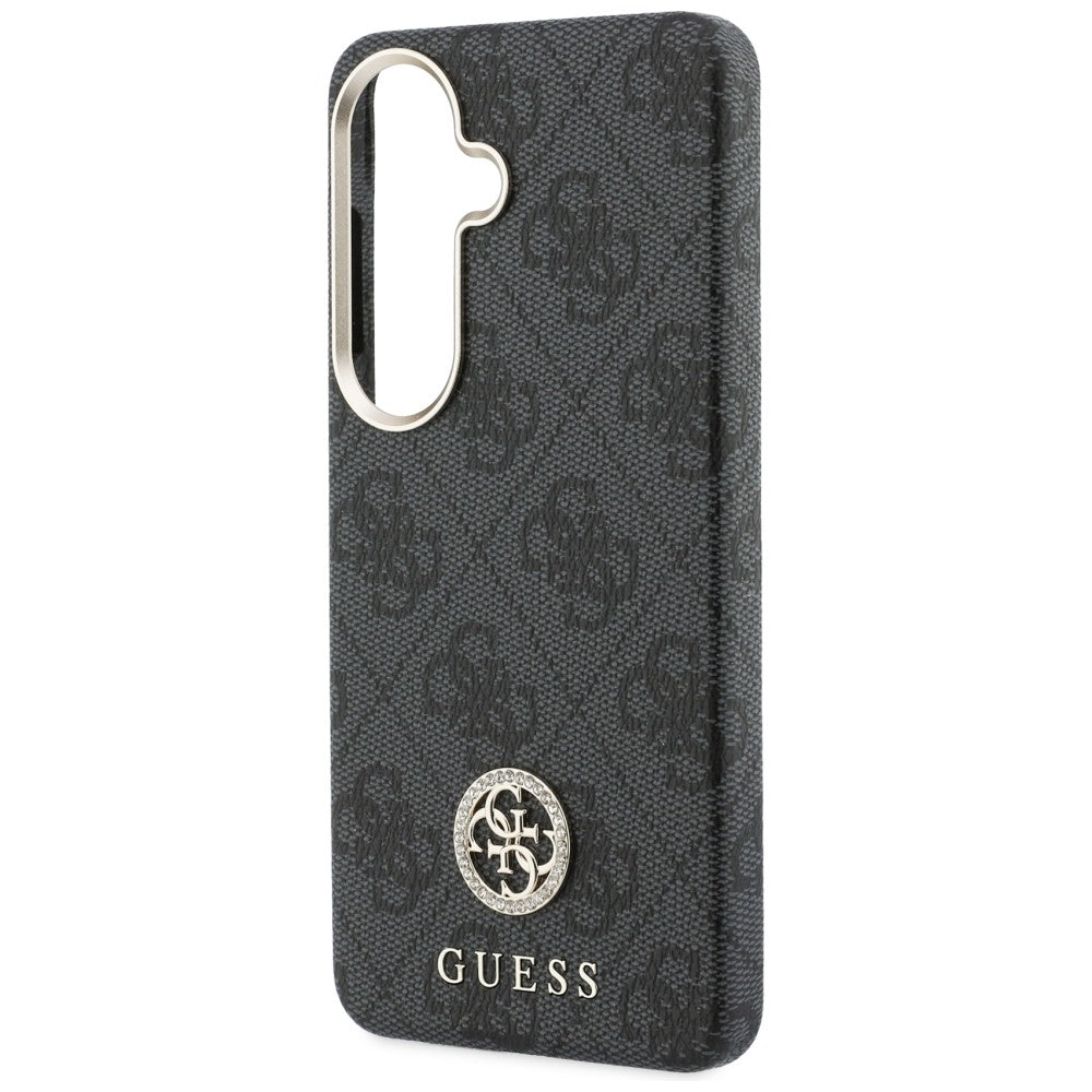 Puzdro MagSafe pre Samsung Galaxy S26 S942, Guess, Rhinestone Round Logo, Čierne