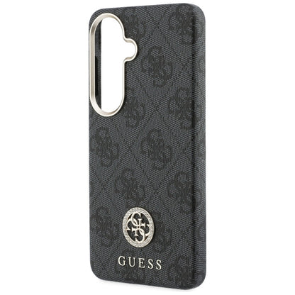 Puzdro MagSafe pre Samsung Galaxy S26 S942, Guess, Rhinestone Round Logo, Čierne