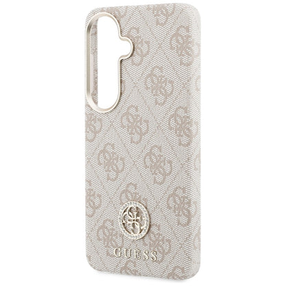Puzdro MagSafe pre Samsung Galaxy S26 S942, Guess, Rhinestone Round Logo, Ružové