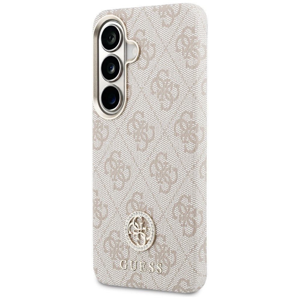 Puzdro MagSafe pre Samsung Galaxy S26 S942, Guess, Rhinestone Round Logo, Ružové