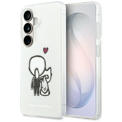 MagSafe puzdro pre Samsung Galaxy S26 S942, Karl Lagerfeld, IML Karl & Choupette Back Logo, Biele