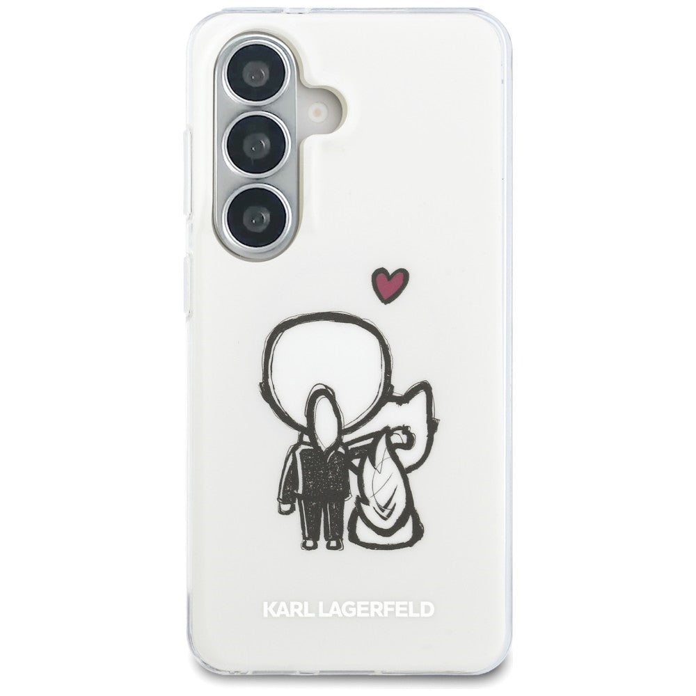 MagSafe puzdro pre Samsung Galaxy S26 S942, Karl Lagerfeld, IML Karl & Choupette Back Logo, Biele