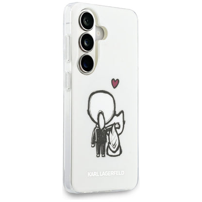 MagSafe puzdro pre Samsung Galaxy S26 S942, Karl Lagerfeld, IML Karl & Choupette Back Logo, Biele