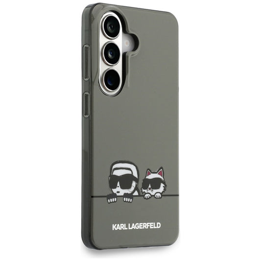 Puzdro MagSafe pre Samsung Galaxy S26 S942, Karl Lagerfeld, IML Karl & Choupette Peekaboo Logo, Čierne