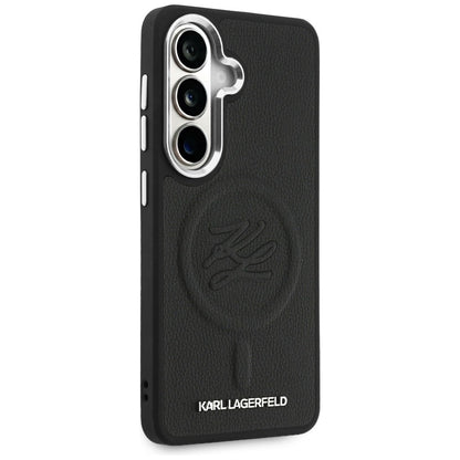 MagSafe Case for Samsung Galaxy S26 S942, Karl Lagerfeld, Initial Logo Debossed, Black