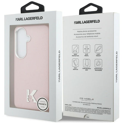 Puzdro MagSafe pre Samsung Galaxy S26 S942, Karl Lagerfeld, Karl Head Logo, Ružové