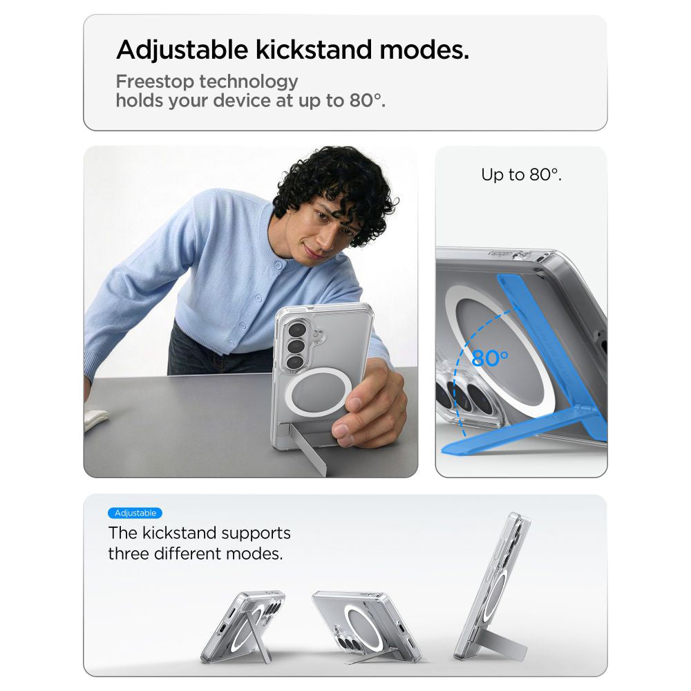 Puzdro MagSafe pre Samsung Galaxy S26 S942, Spigen, Ultra Hybrid S, Priehľadné Biela ACS11061