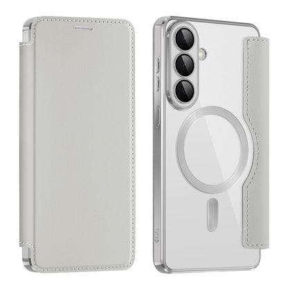 Puzdro MagSafe pre Samsung Galaxy S26, Techsuit, SmartMag Book, Sivá