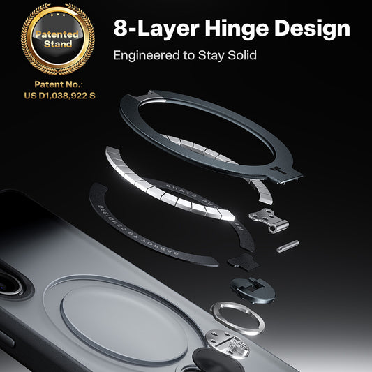 Puzdro MagSafe pre Samsung Galaxy S26, Torras, Ostand Spin, Čierne