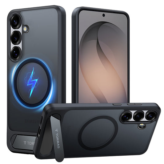 Puzdro MagSafe pre Samsung Galaxy S26, Torras, Pstand, Čierne