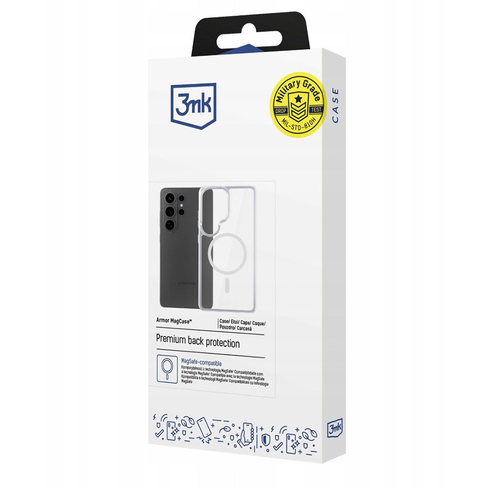 Puzdro MagSafe pre Samsung Galaxy S26 Ultra, 3MK, Armor MagCase, Priehľadné